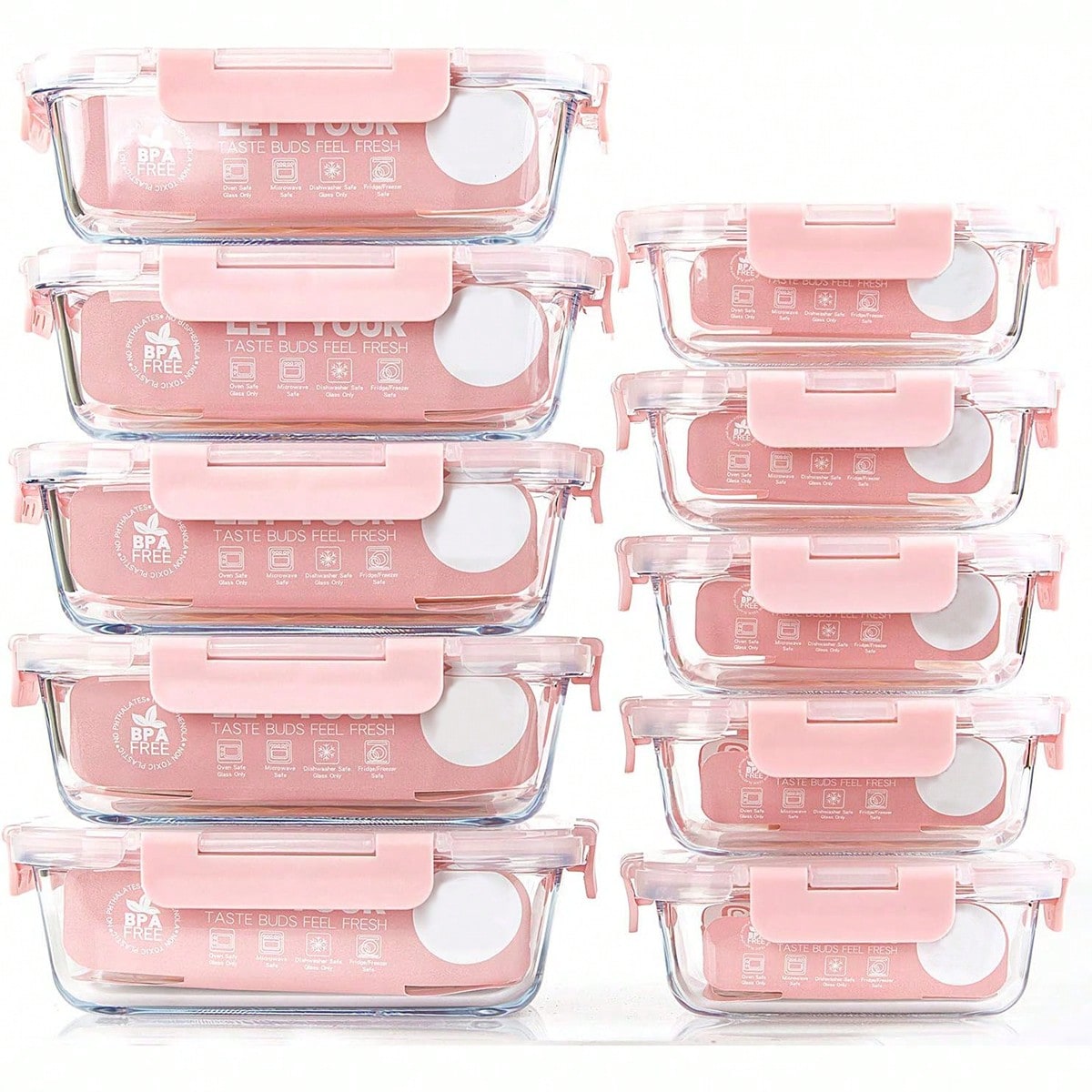 Meal Prep Microwave - 10 Pack Glass Meal Prep Containers,