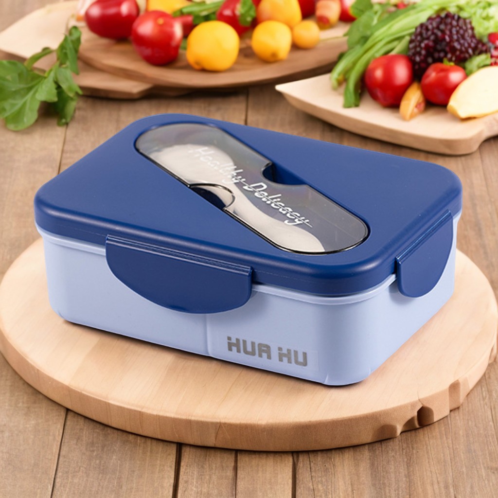 Meal Prep Microwave - Student Lunch Box With Fork Plastic