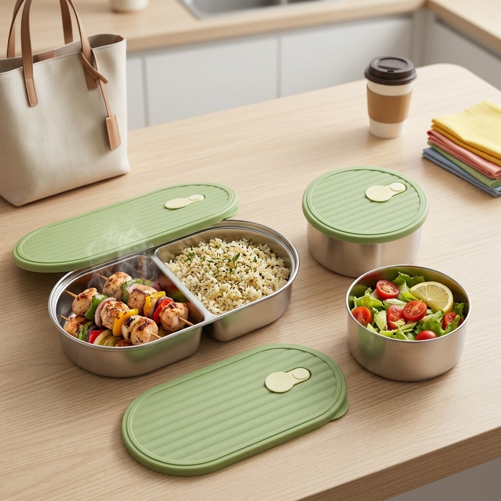 Microwavable 304 Stainless Ste - Meal Prep Kinder 评论和价格