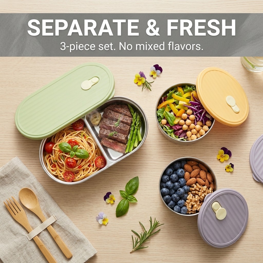 Microwavable 304 Stainless Ste - Meal Prep Kinder 评论和价格