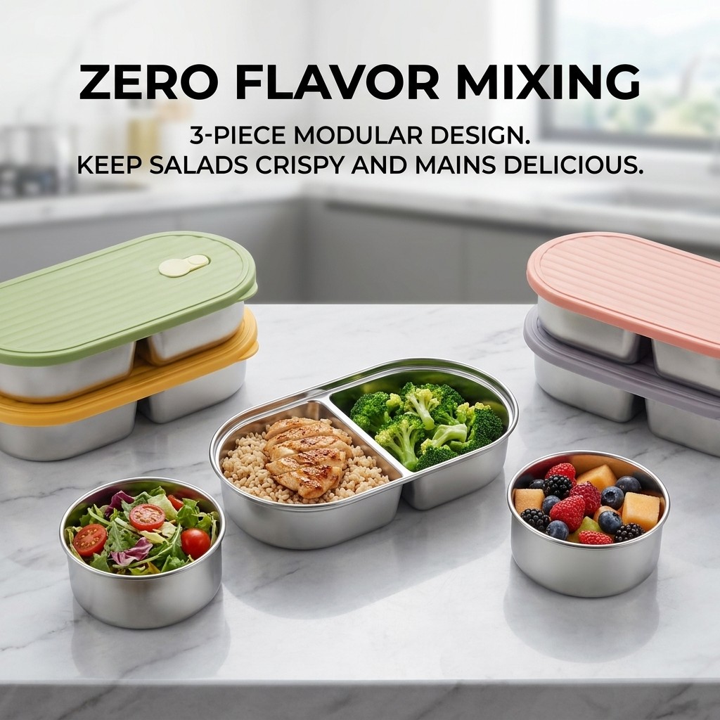 Microwavable 304 Stainless Ste - Meal Prep Kinder 评论和价格