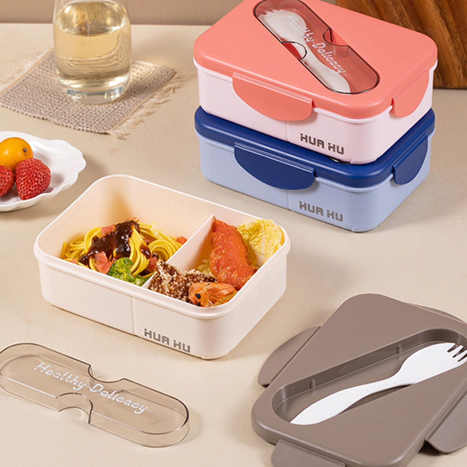 Student Lunch Box With Fork Pl - Meal Prep Microwave 评论和价格