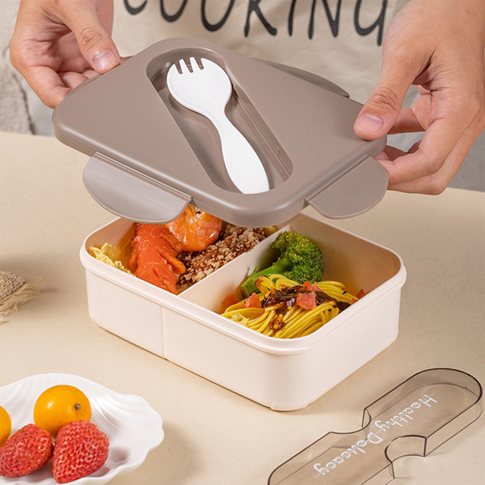 Student Lunch Box With Fork Pl - Meal Prep Microwave 评论和价格