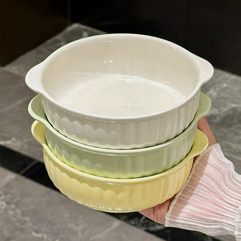 One Double-Ear Ceramic Bowl, O - Meal Prep Microwave 评论和价格